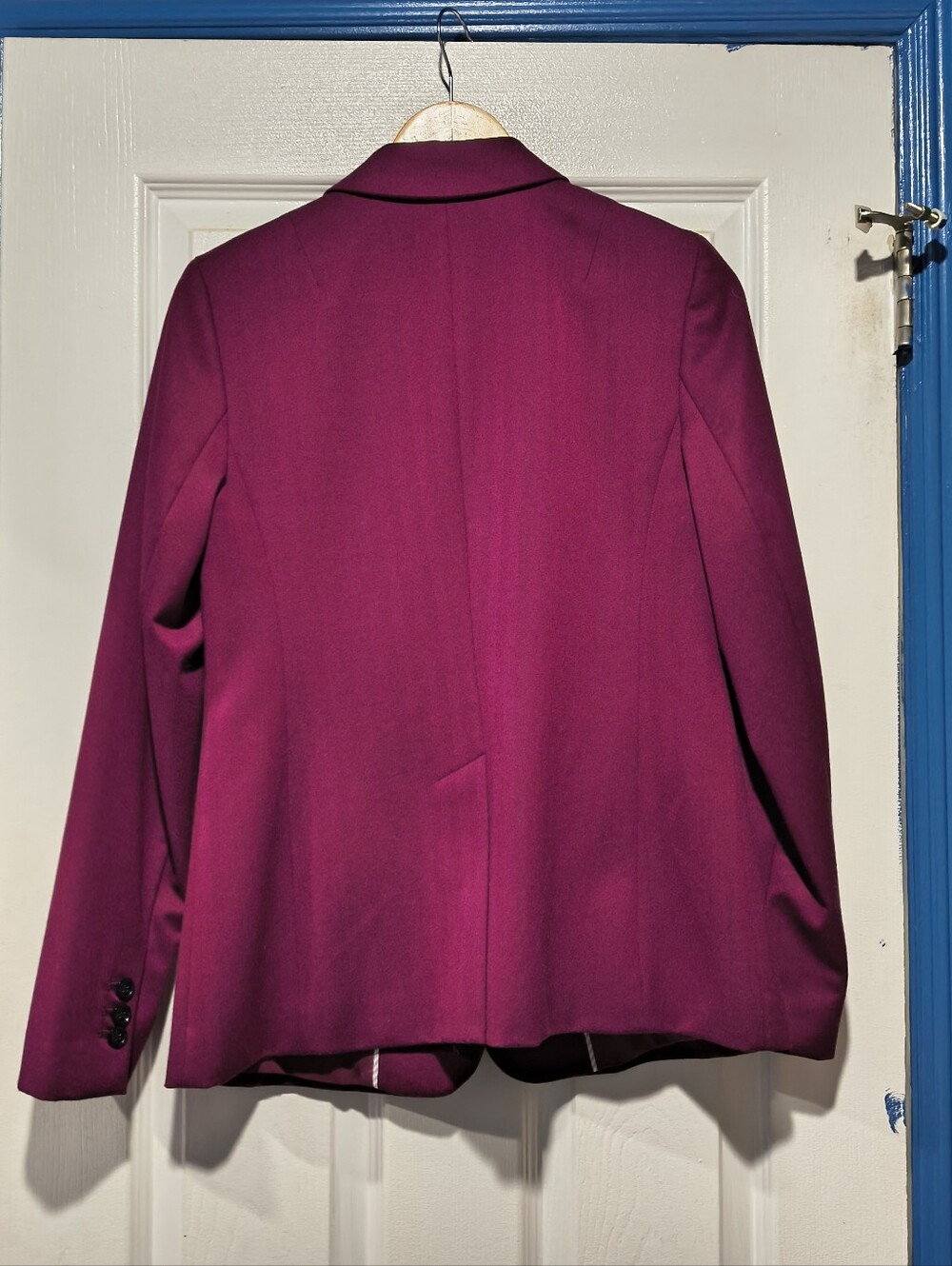 Banana Republic Long and Lean Single Button Blazer Magenta Berry Purple Size 4 - Picture 13 of 16